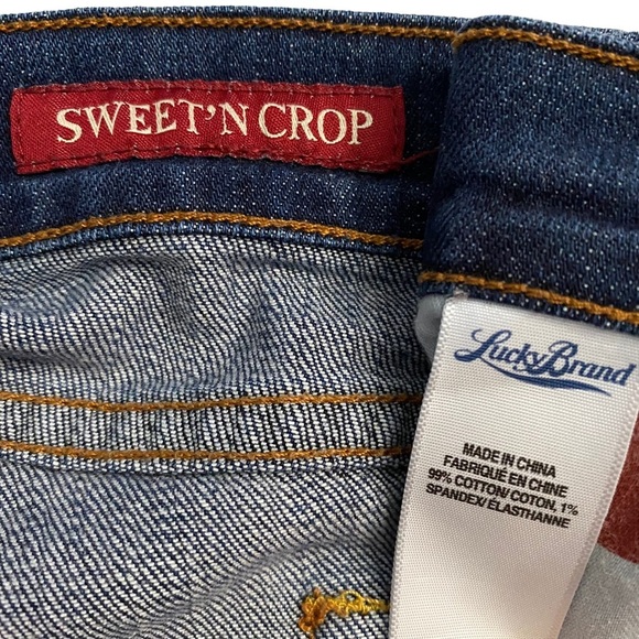 Lucky Brand Sweet N Crop Dark Blue Wash Mid Rise Jeans 10 - Picture 4 of 16